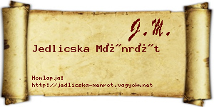 Jedlicska Ménrót névjegykártya